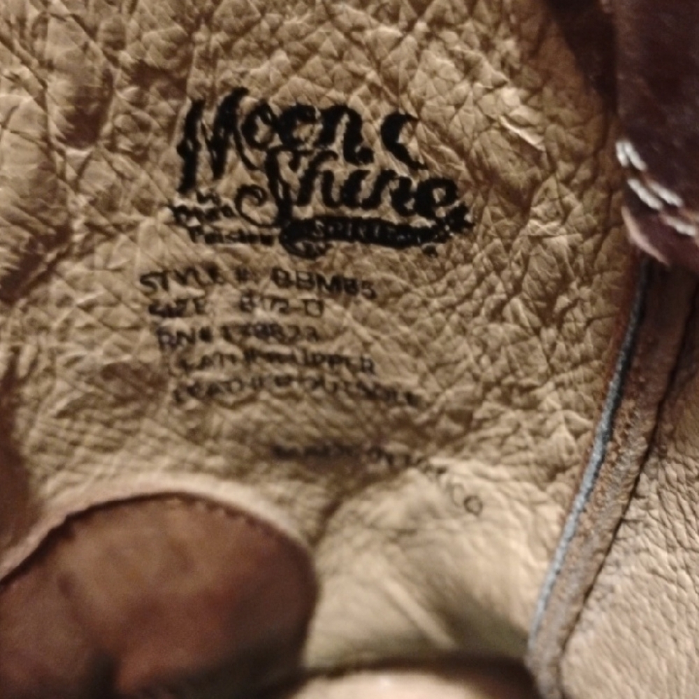 Moonshine Spirit Crazy Horse Leather Tan Cowboy Boots Mens 8.5 Brad Paisley - Picture 2 of 7